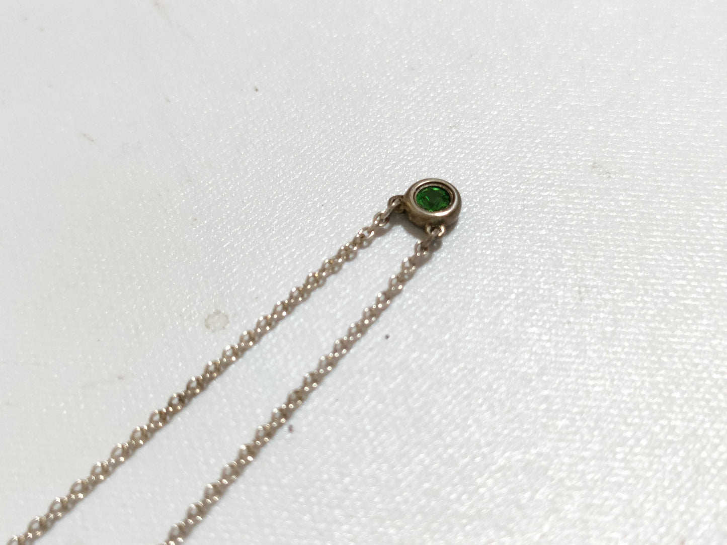 Tiffany & Co. Tiffany By the Yard Necklace SV925 Emerald Silver Necklace