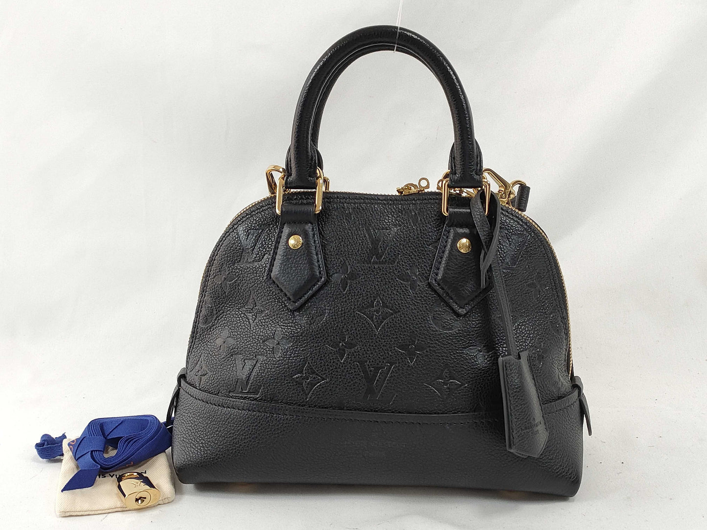 LOUIS VUITTON Monogram Empreinte Neo Alma BB Black Shoulder Handbag M44829 NFC Tag Verified Handbag