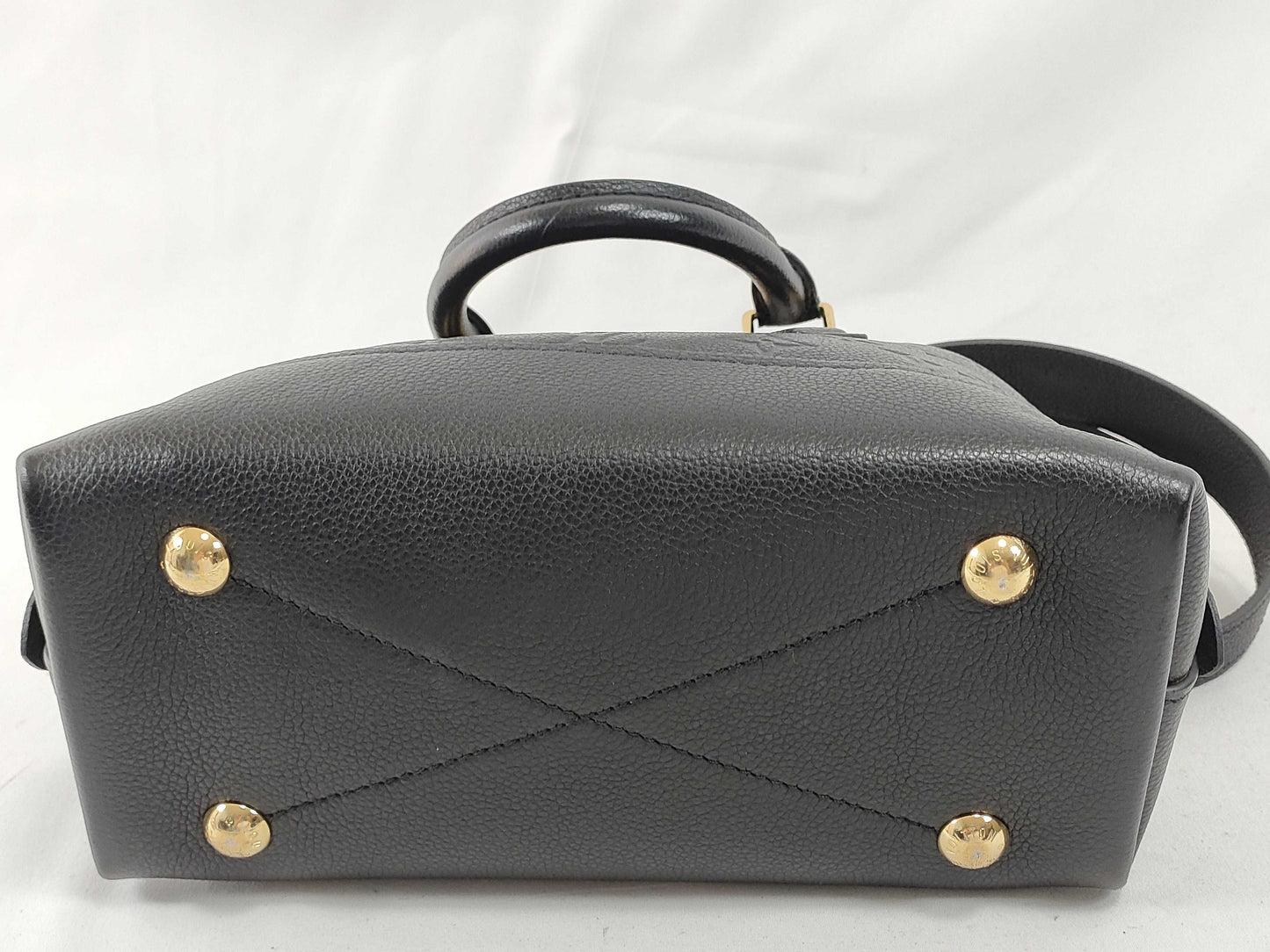 LOUIS VUITTON Monogram Empreinte Neo Alma BB Black Shoulder Handbag M44829 NFC Tag Verified Handbag