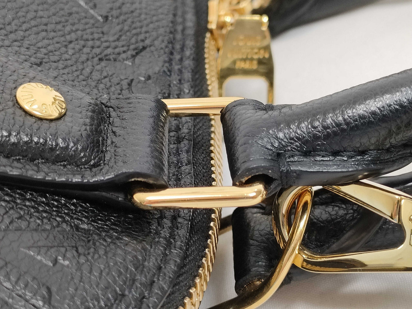 LOUIS VUITTON Monogram Empreinte Neo Alma BB Black Shoulder Handbag M44829 NFC Tag Verified Handbag