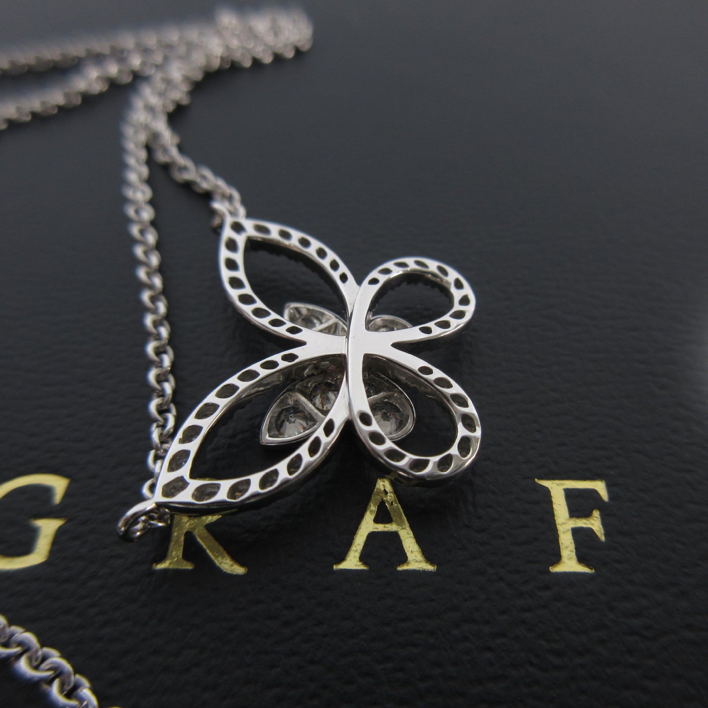 GRAFF Butterfly Large Silhouette Diamond Necklace in WG Au750, 6.7g
