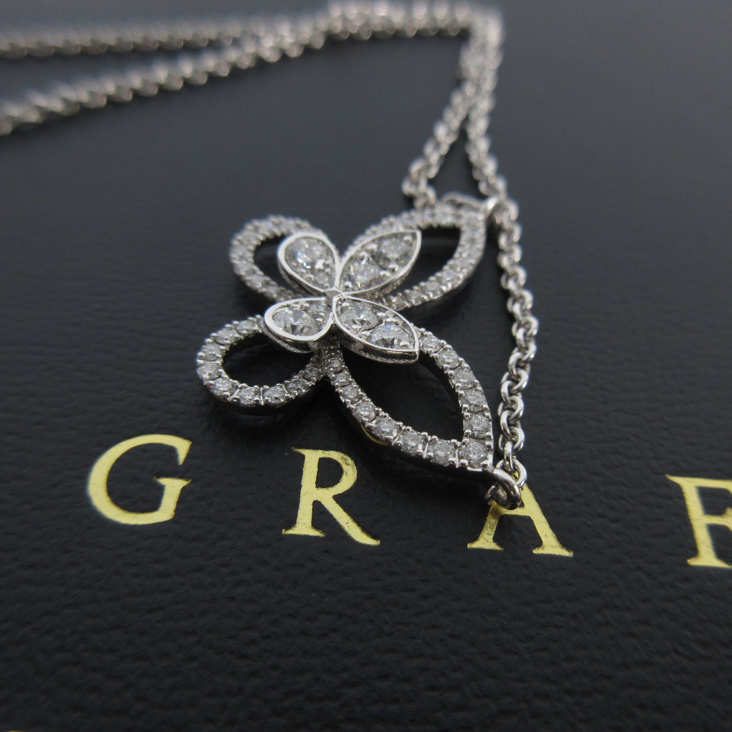 GRAFF Butterfly Large Silhouette Diamond Necklace in WG Au750, 6.7g