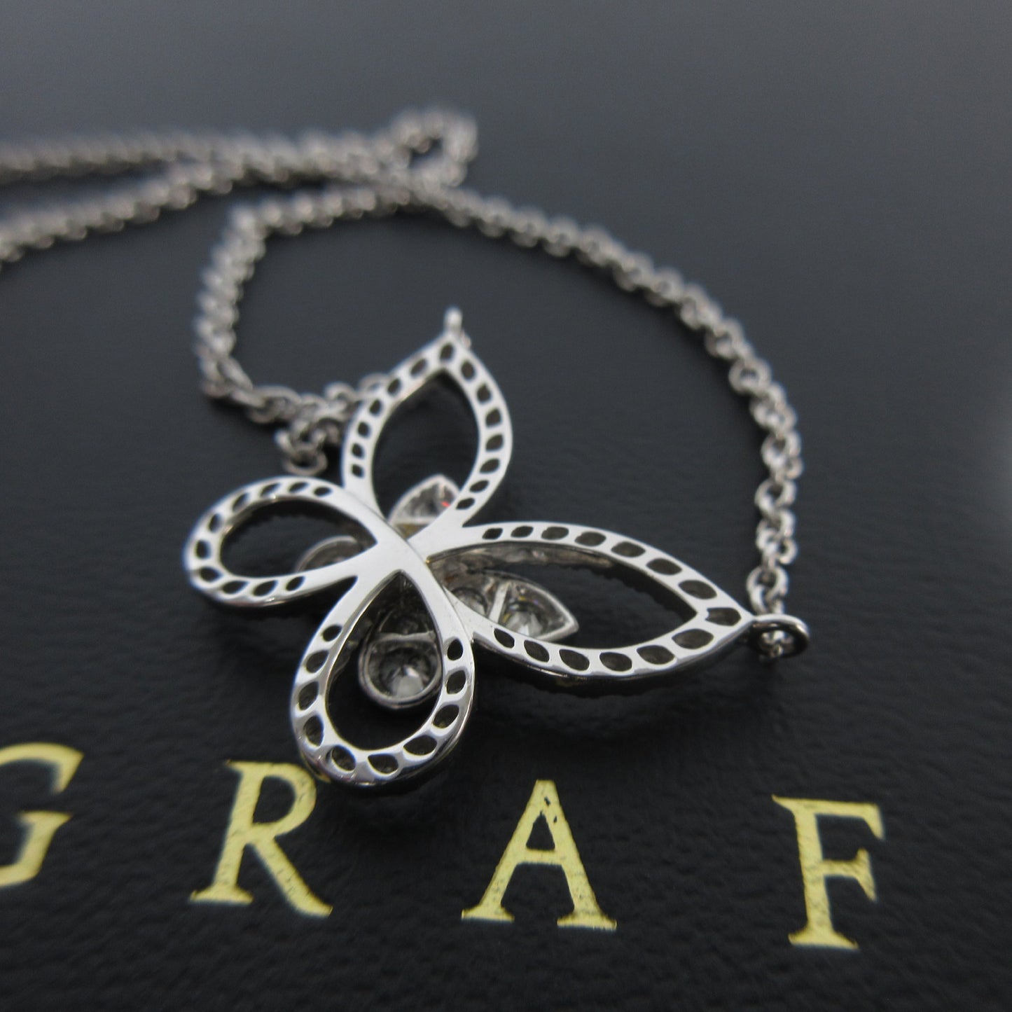 GRAFF Butterfly Large Silhouette Diamond Necklace in WG Au750, 6.7g
