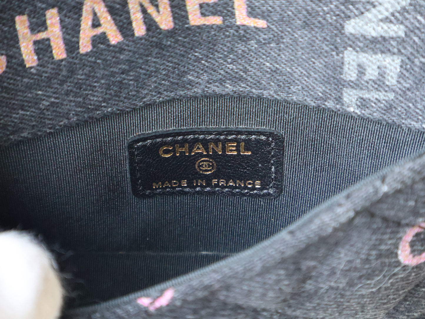 CHANEL Seal 31 Series Denim Matelasse Chain Shoulder Bag Black