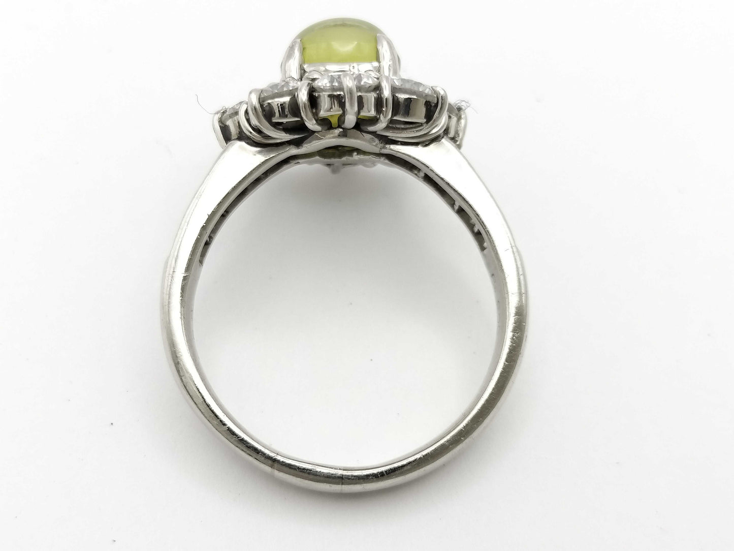 Chrysoberyl Cat's Eye 3.00ct D2.22ct PT900 7.8g Ring