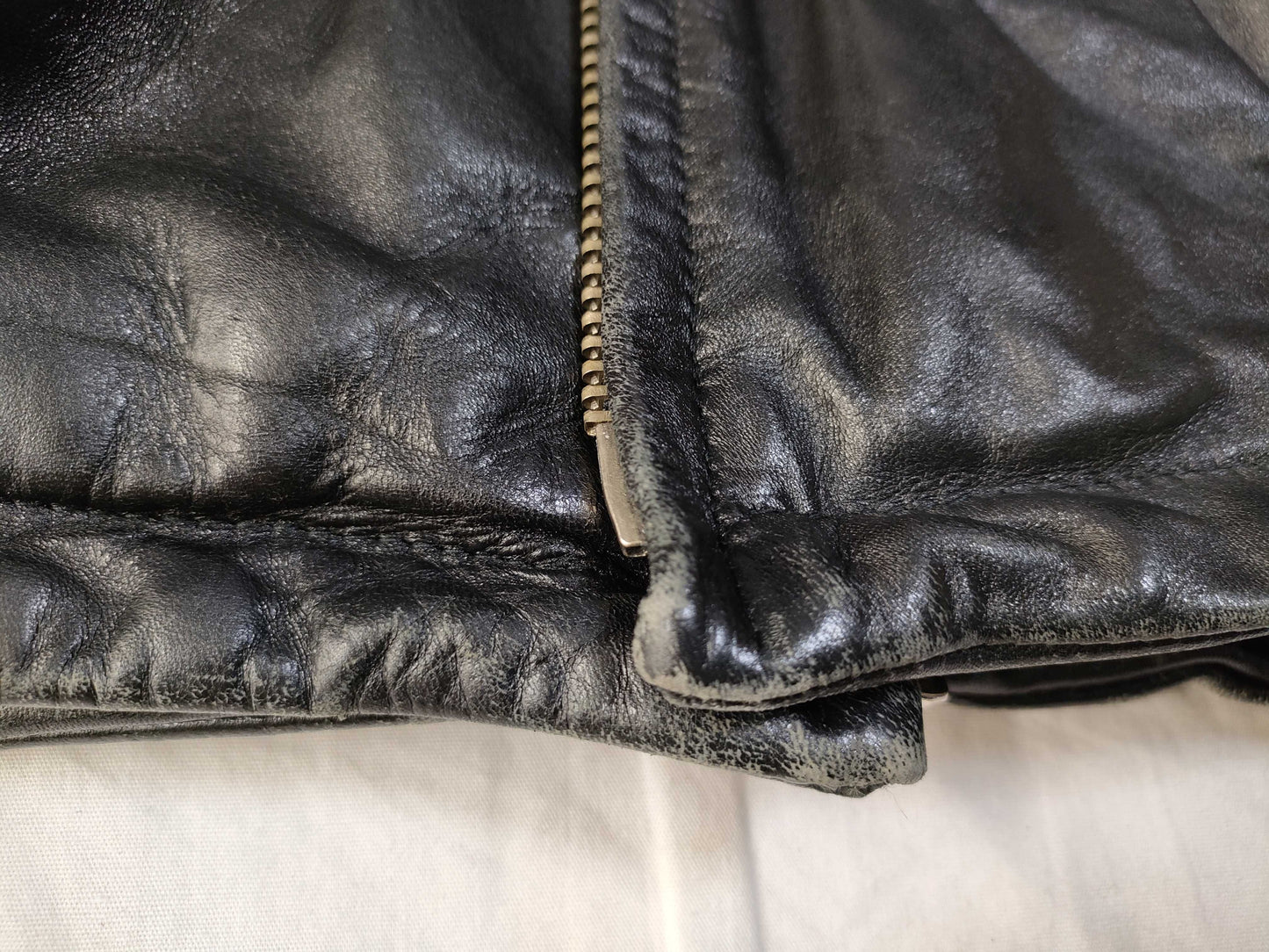 AVIREX Leather Flight Jacket with Genuine Leather Liner
