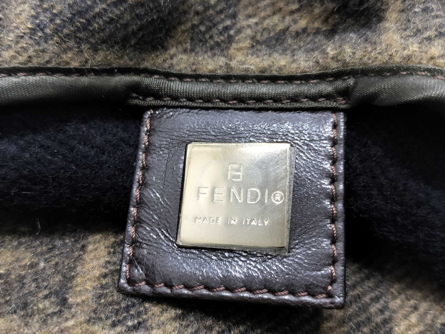 FENDI Zucca pattern Zucca wool handbag with FF hardware