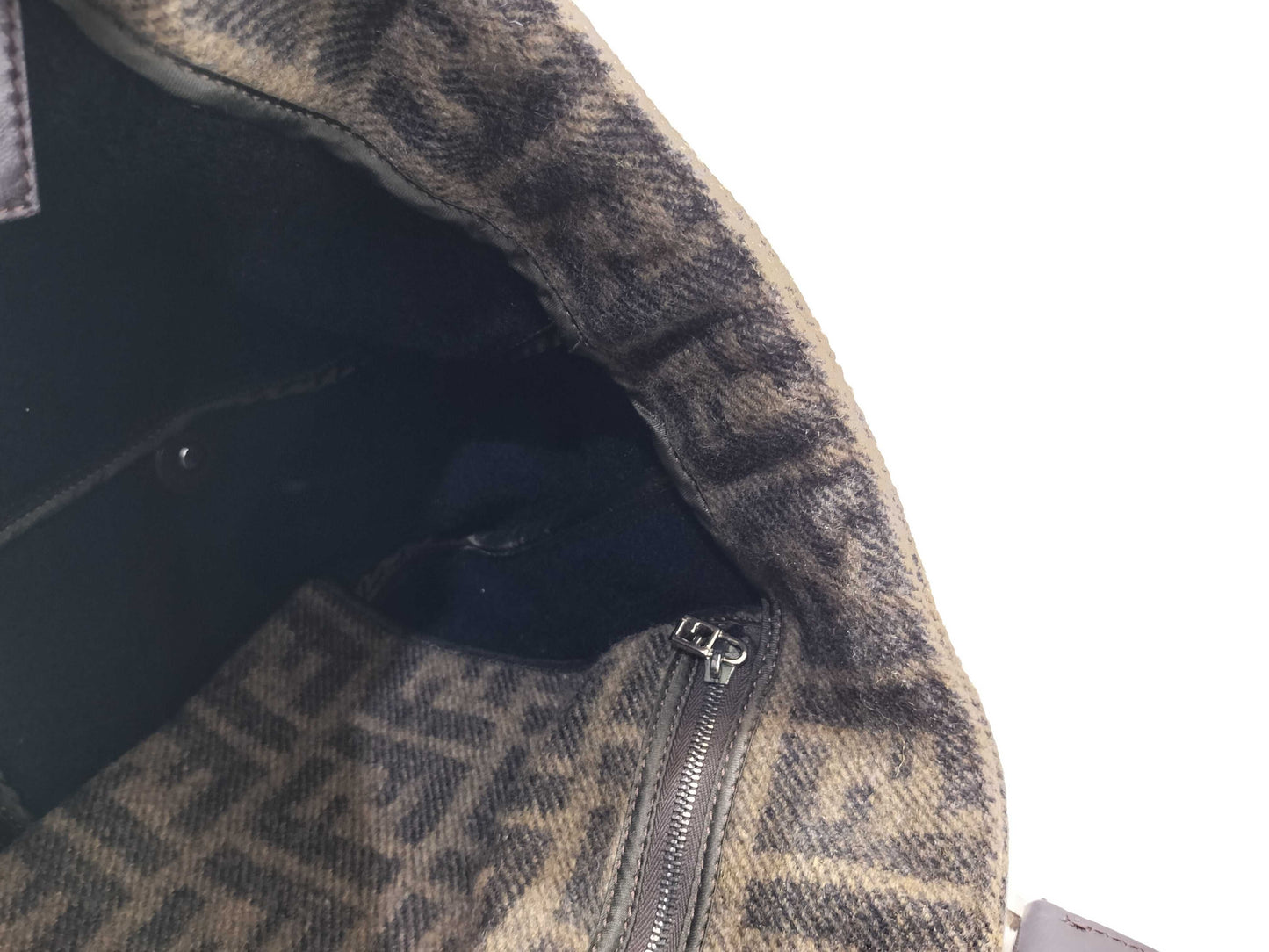 FENDI Zucca pattern Zucca wool handbag with FF hardware