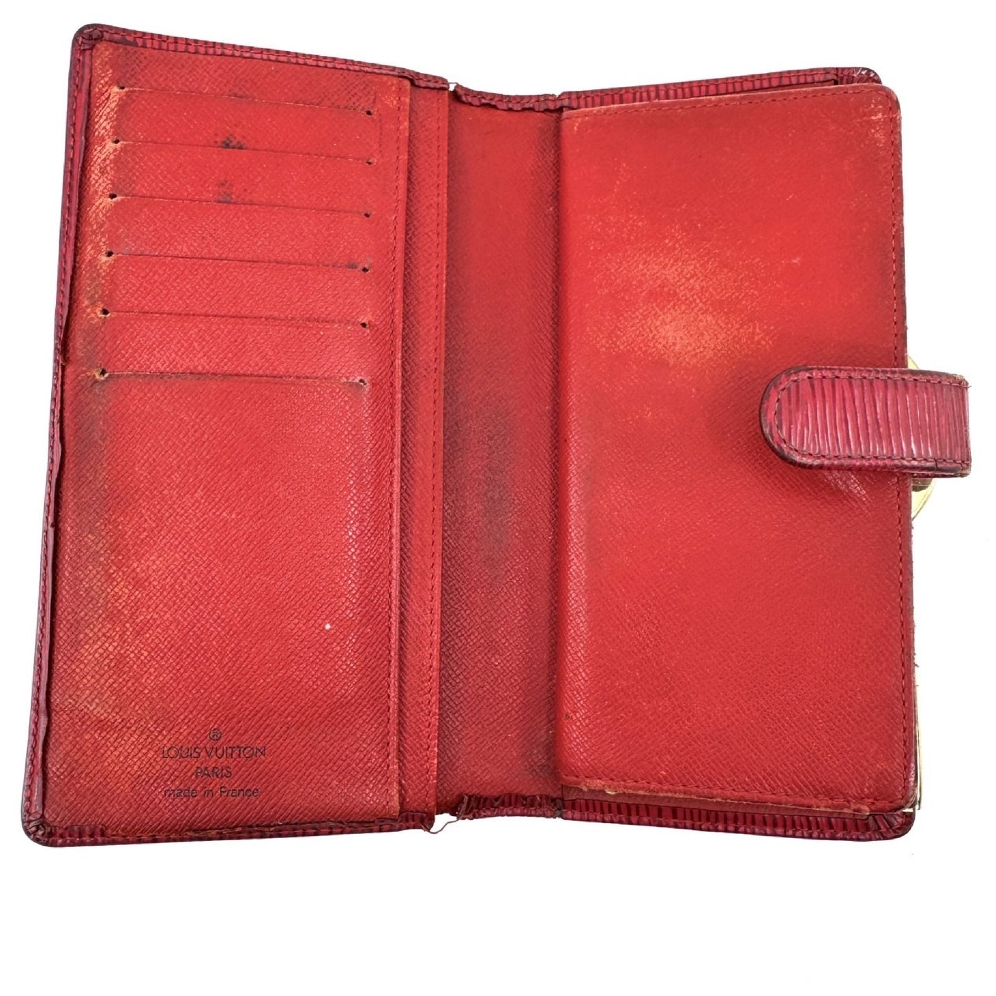 LOUIS VUITTON Epi Long Wallet Red Wallet