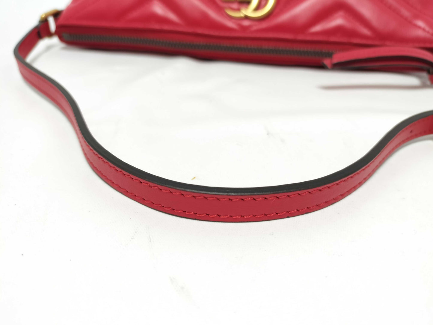 GUCCI Unused GG Marmont 739166 Red Mini Hand Shoulder Bag