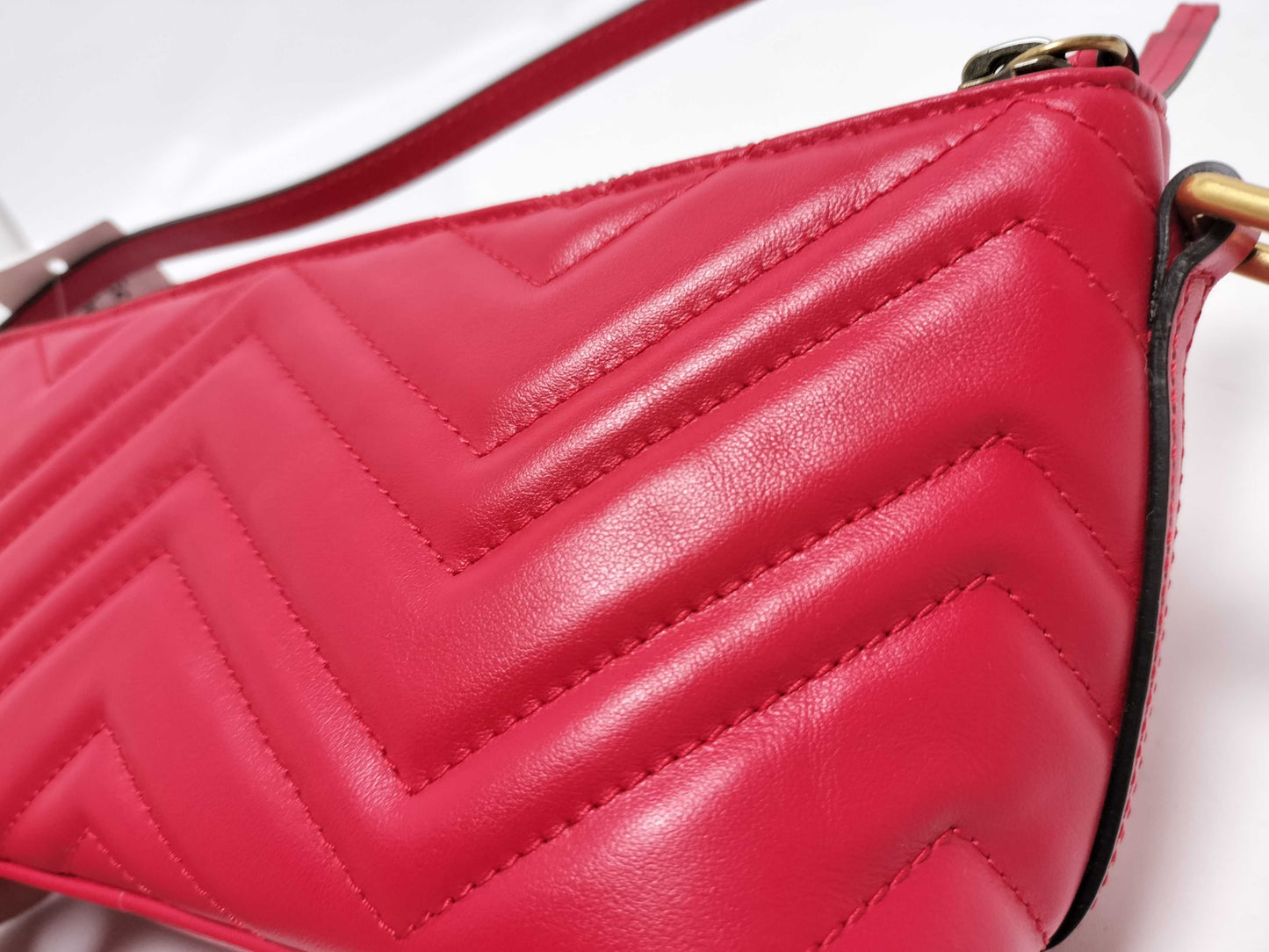 GUCCI Unused GG Marmont 739166 Red Mini Hand Shoulder Bag