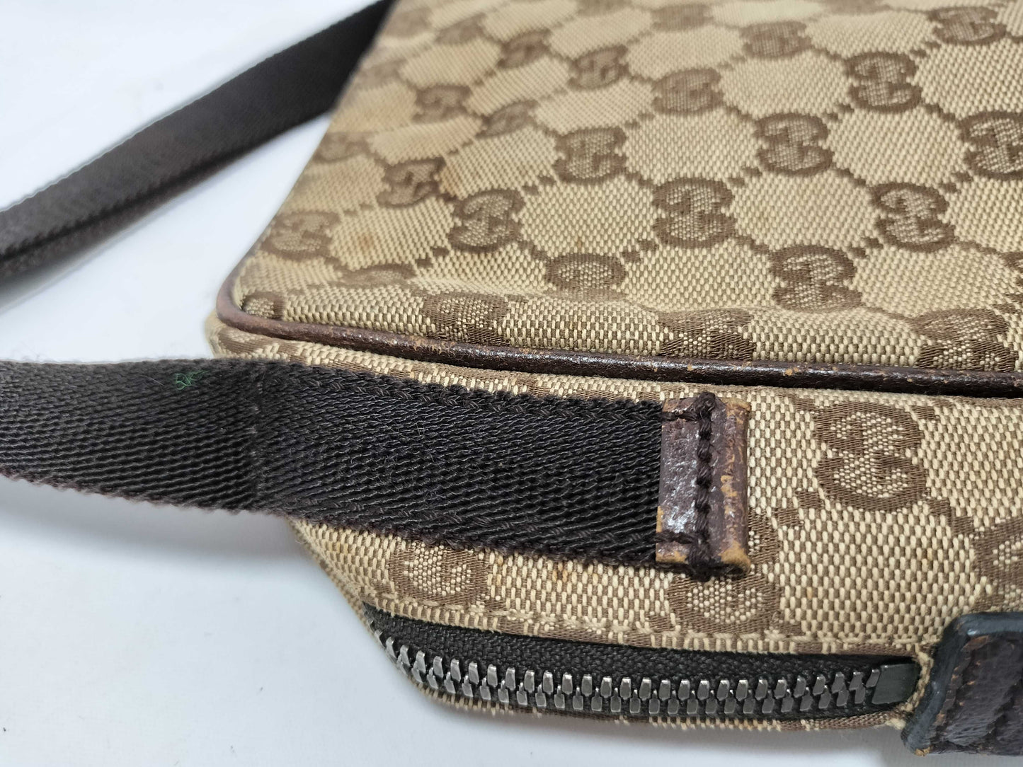 GUCCI GG Canvas 03136 Crossbody Beige Shoulder Bag