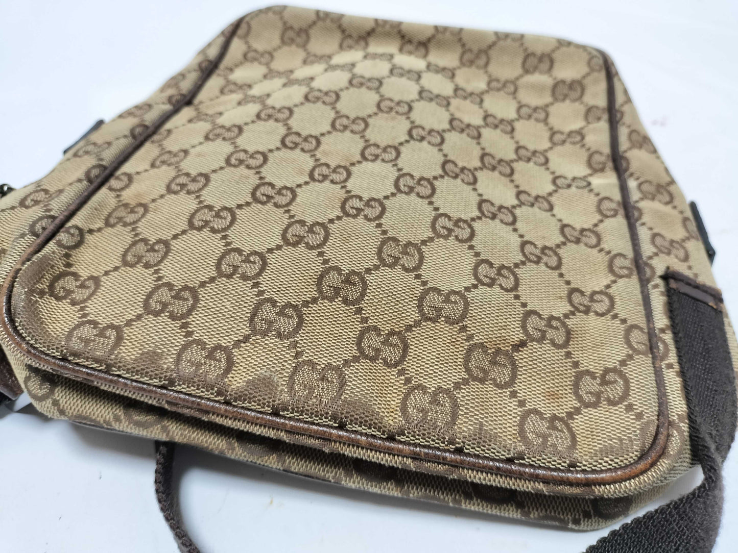 GUCCI GG Canvas 03136 Crossbody Beige Shoulder Bag