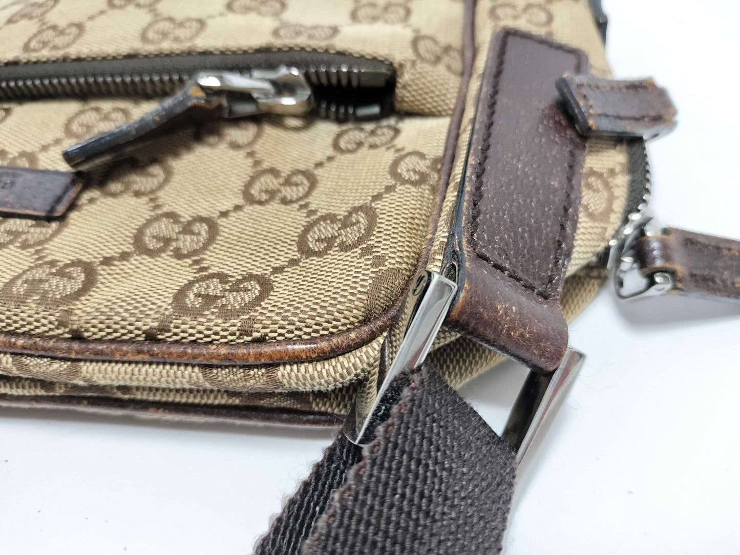 GUCCI GG Canvas 03136 Crossbody Beige Shoulder Bag