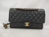 CHANEL Matelasse 25 Caviar Leather Black Double Flap Double Chain GD Hardware Size 13 Shoulder Bag
