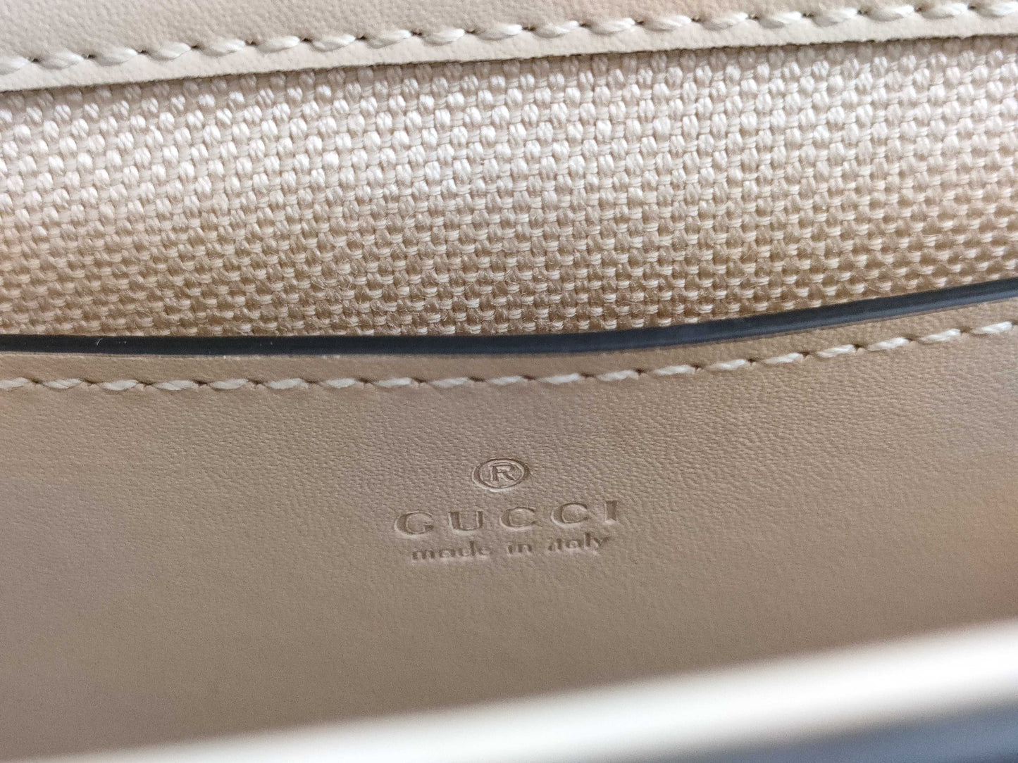 GUCCI GG Super Mini Shoulder Bag, Beige, 772794