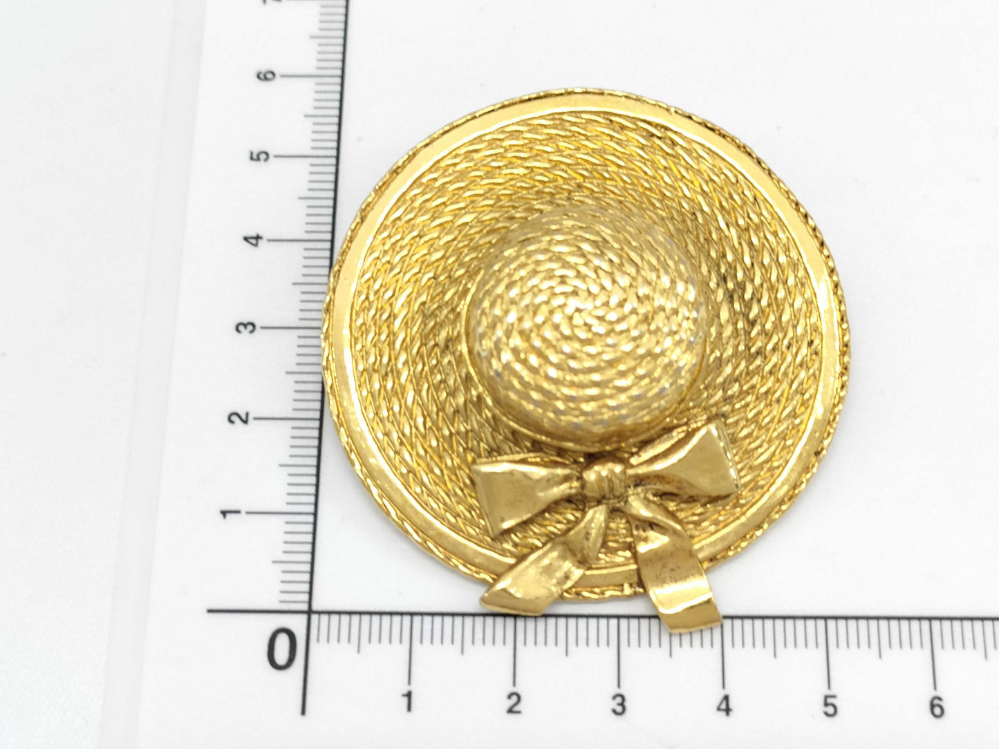 CHANEL straw hat brooch