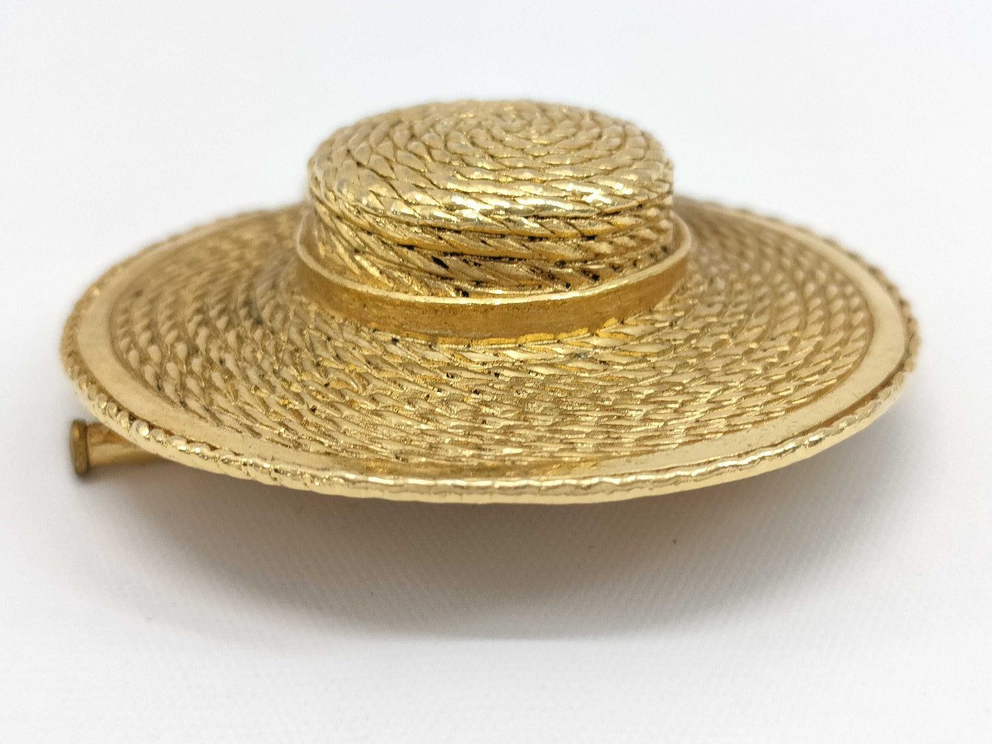 CHANEL straw hat brooch