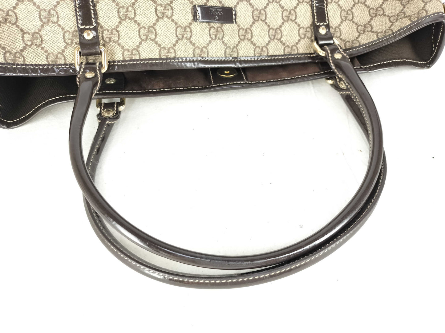 GUCCI GG Supreme Gucci Tote Brown 197953 Tote Bag