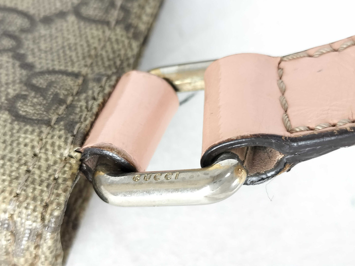 GUCCI GG Supreme Shoulder Bag, Brown/Pink, 201538