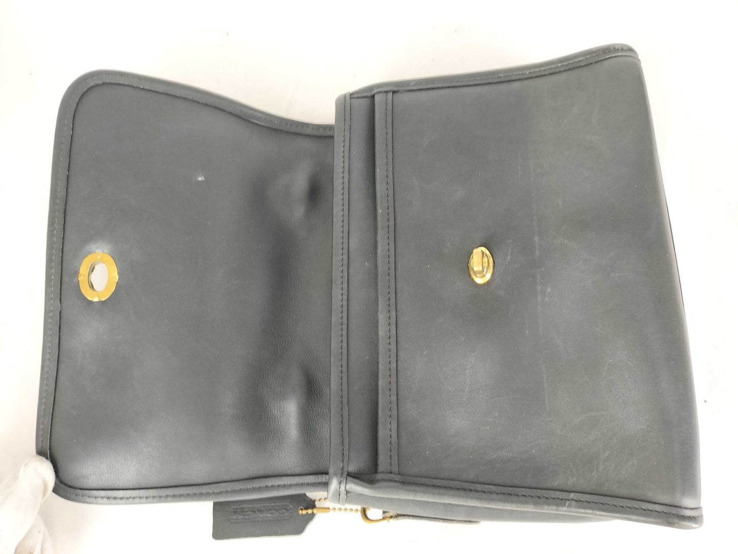COACH 2-Way Leather Gray Shoulder Bag