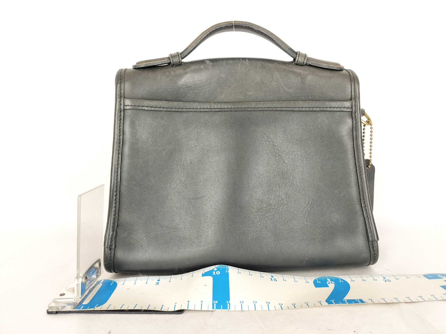 COACH 2-Way Leather Gray Shoulder Bag
