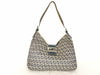 FENDI Zucchino One-Shoulder Shoulder Bag with Zucca Pattern and FF Hardware in Gray Navy