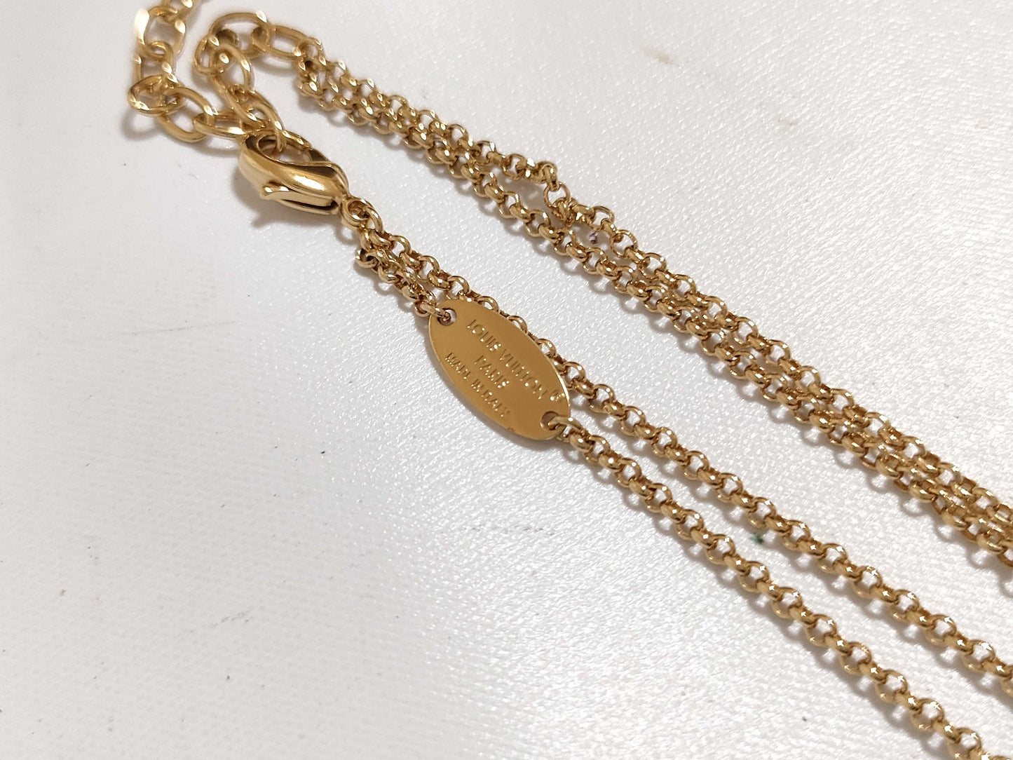 LOUIS VUITTON M01845 Ladies LV Rhinestone Monogram Flower Necklace