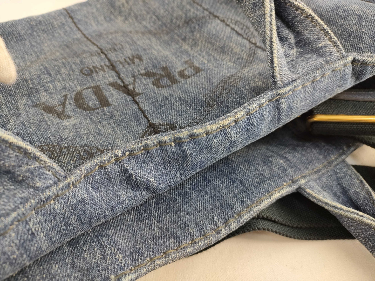 PRADA Prada Denim Canapa 2-way Tote Bag