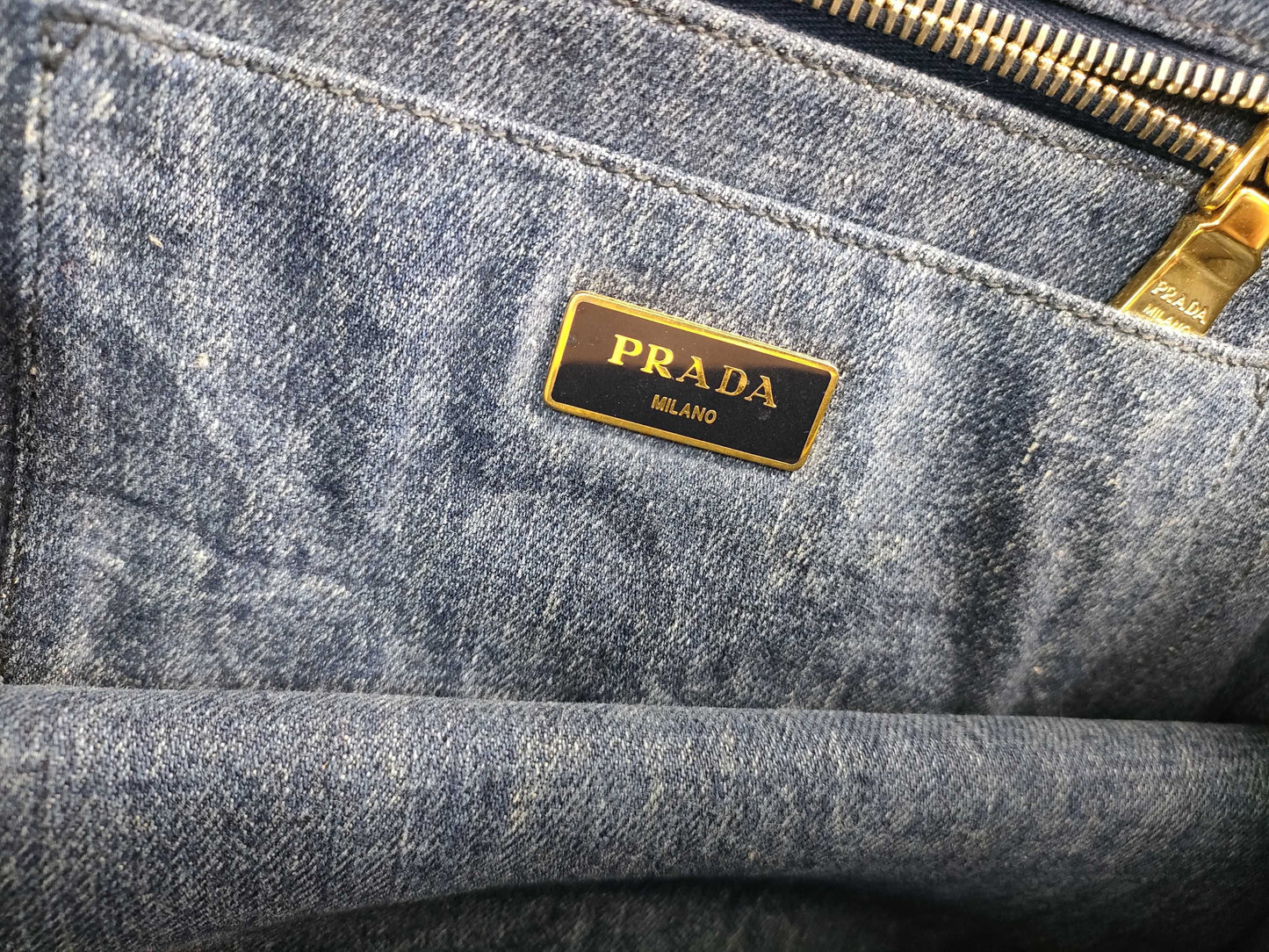 PRADA Prada Denim Canapa 2-way Tote Bag