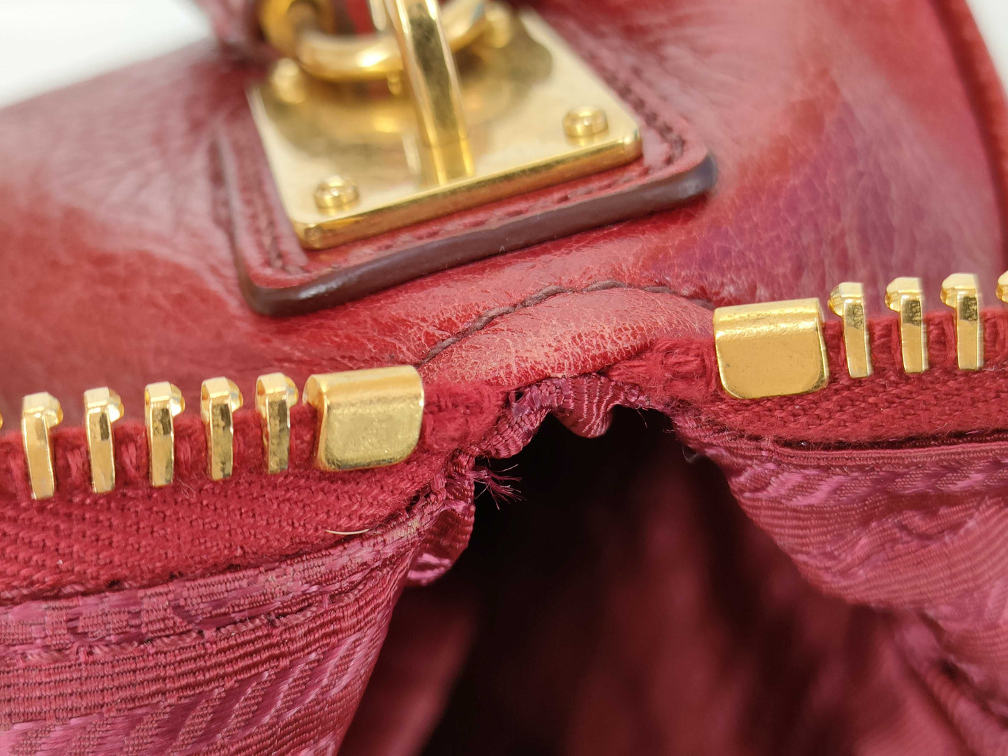 PRADA Vitello Shine Mini Boston Bag