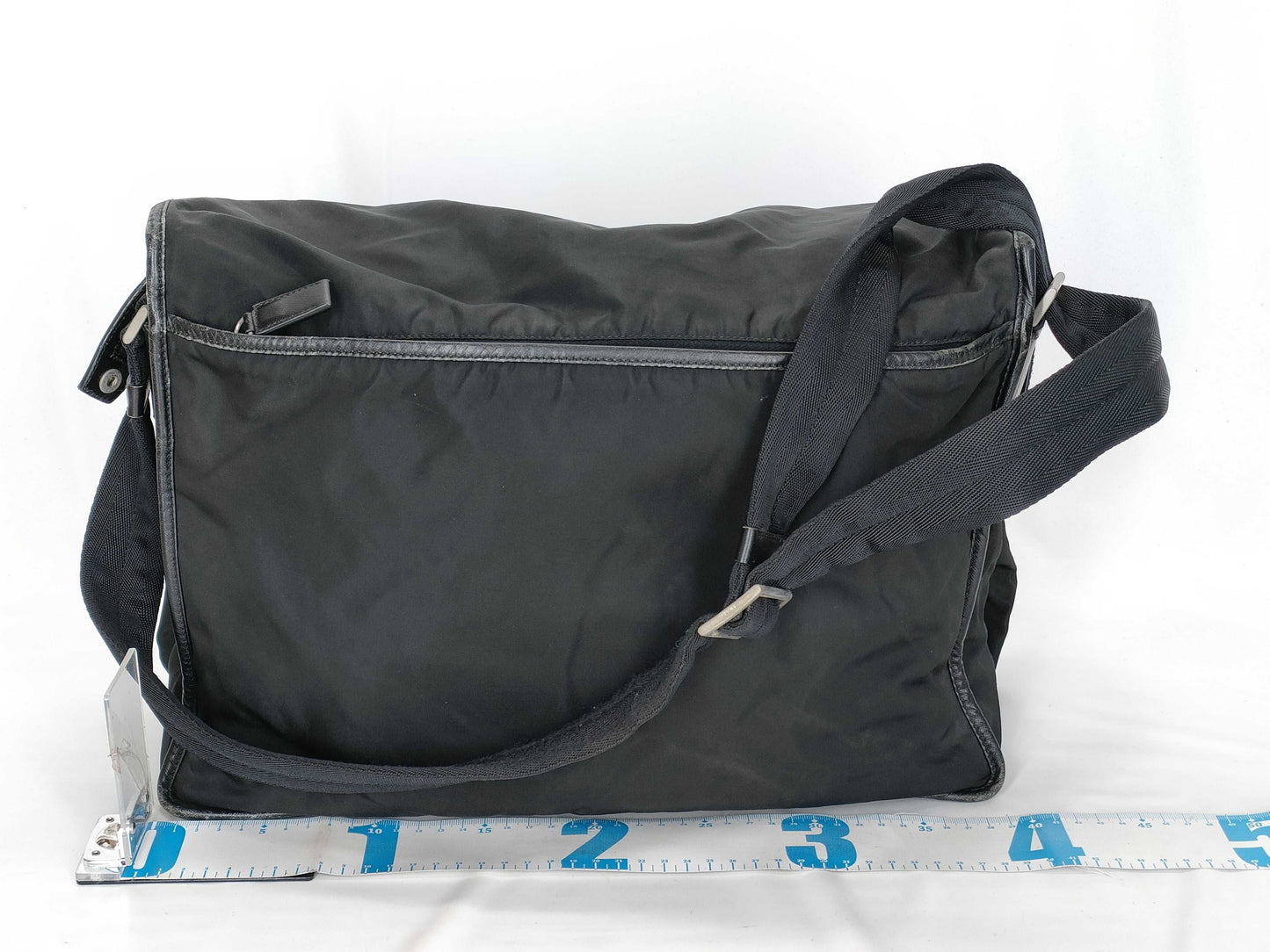 PRADA Nylon Prada Saffiano Combination Messenger Bag Black Shoulder Bag