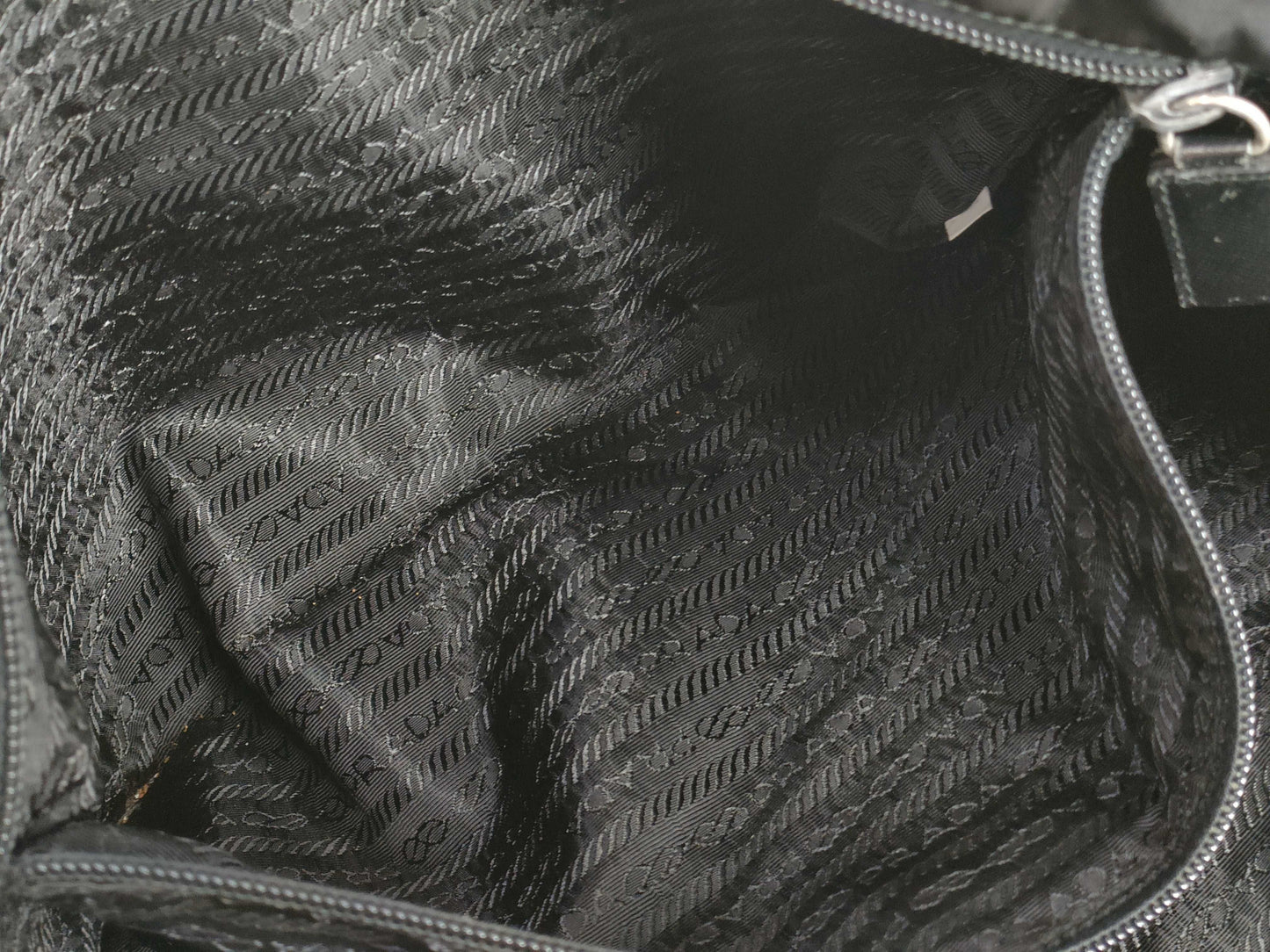 PRADA Nylon Prada Saffiano Combination Messenger Bag Black Shoulder Bag
