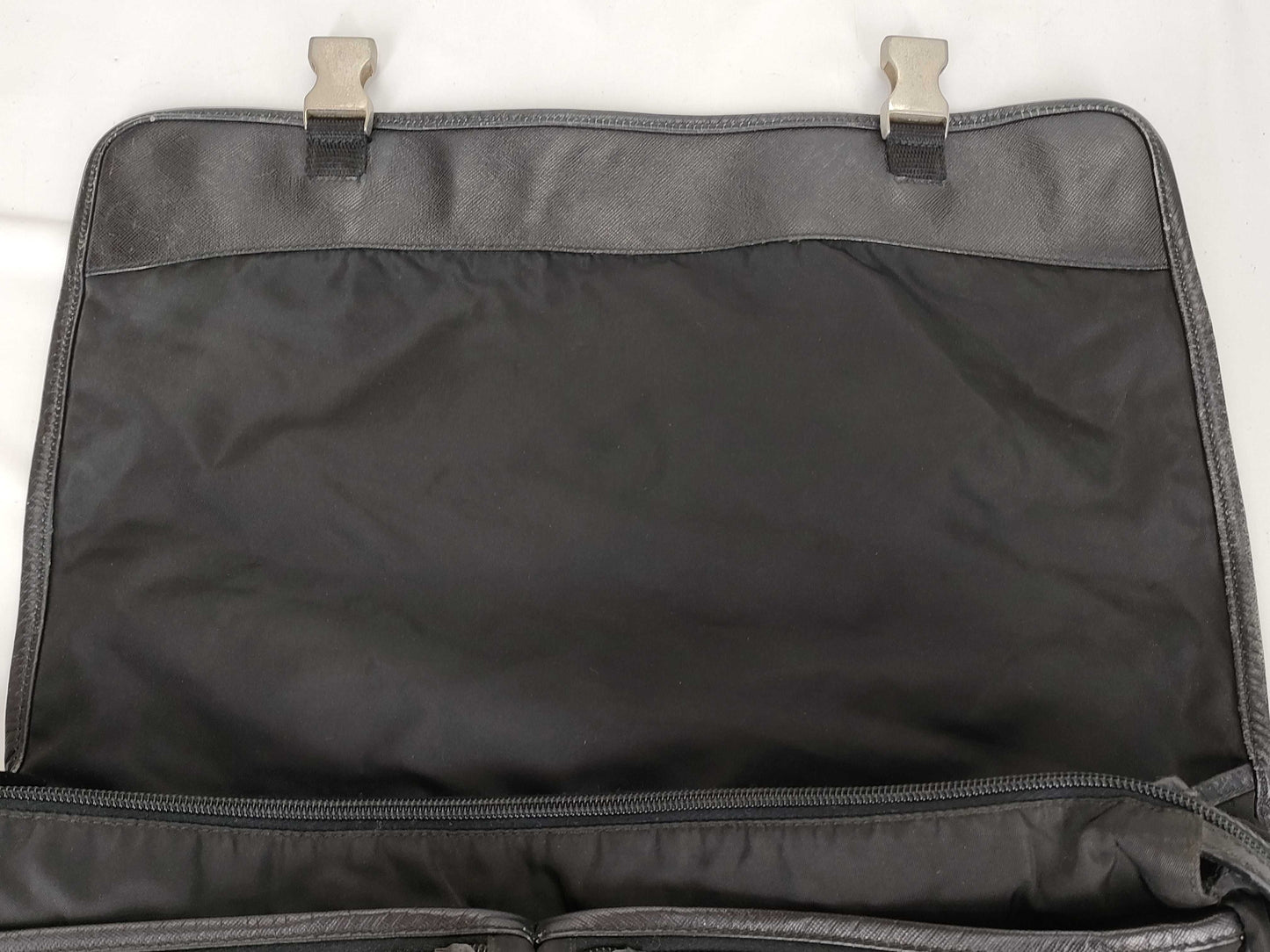 PRADA Nylon Prada Saffiano Combination Messenger Bag Black Shoulder Bag