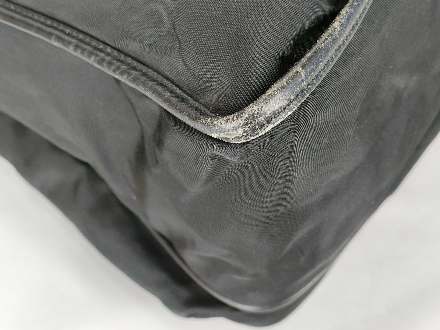 PRADA Nylon Prada Saffiano Combination Messenger Bag Black Shoulder Bag