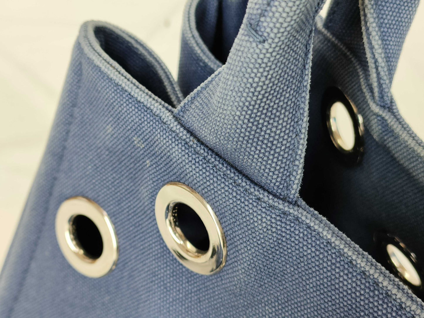 PRADA Prada Grommet Canapa Tote Bag with Pouch