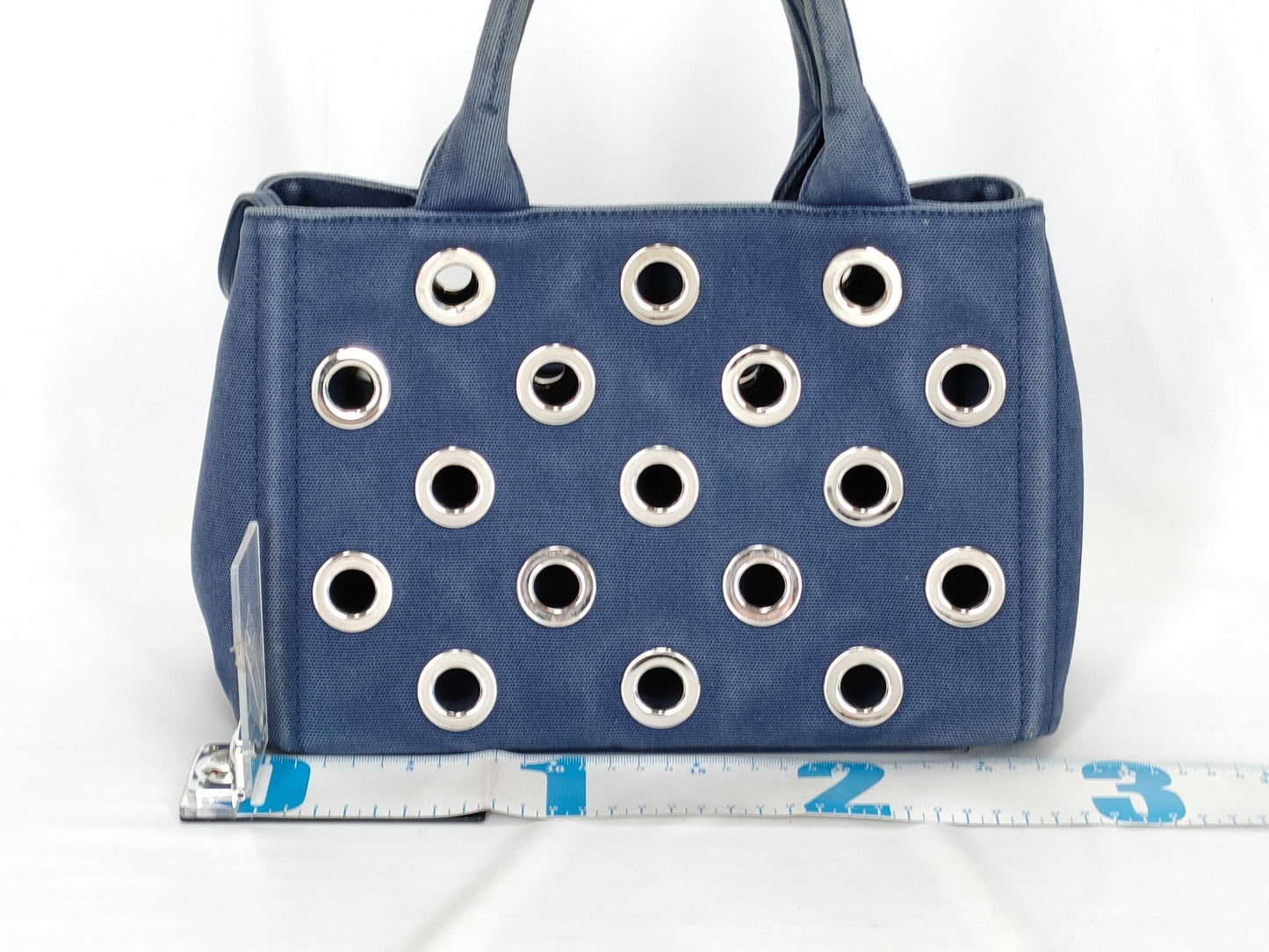 PRADA Prada Grommet Canapa Tote Bag with Pouch