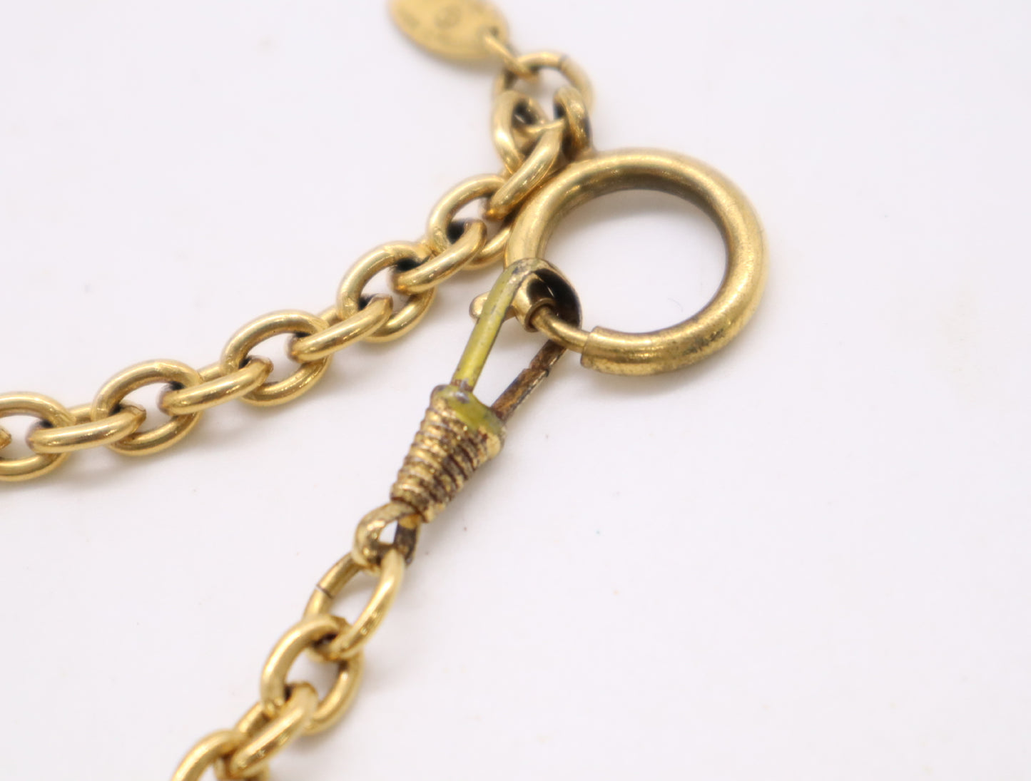CHANEL Logo Ring Chain Necklace, Gold, Box Included, Chain Approx. 90cm