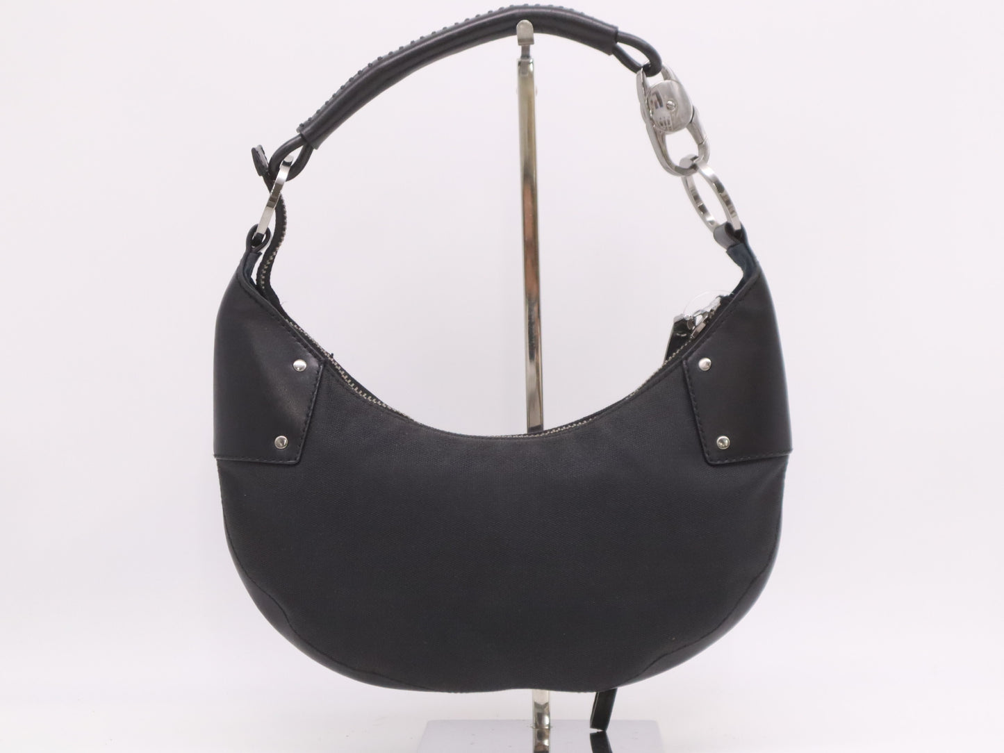 GUCCI 109208 Canvas x Leather One-Shoulder Black Shoulder Bag