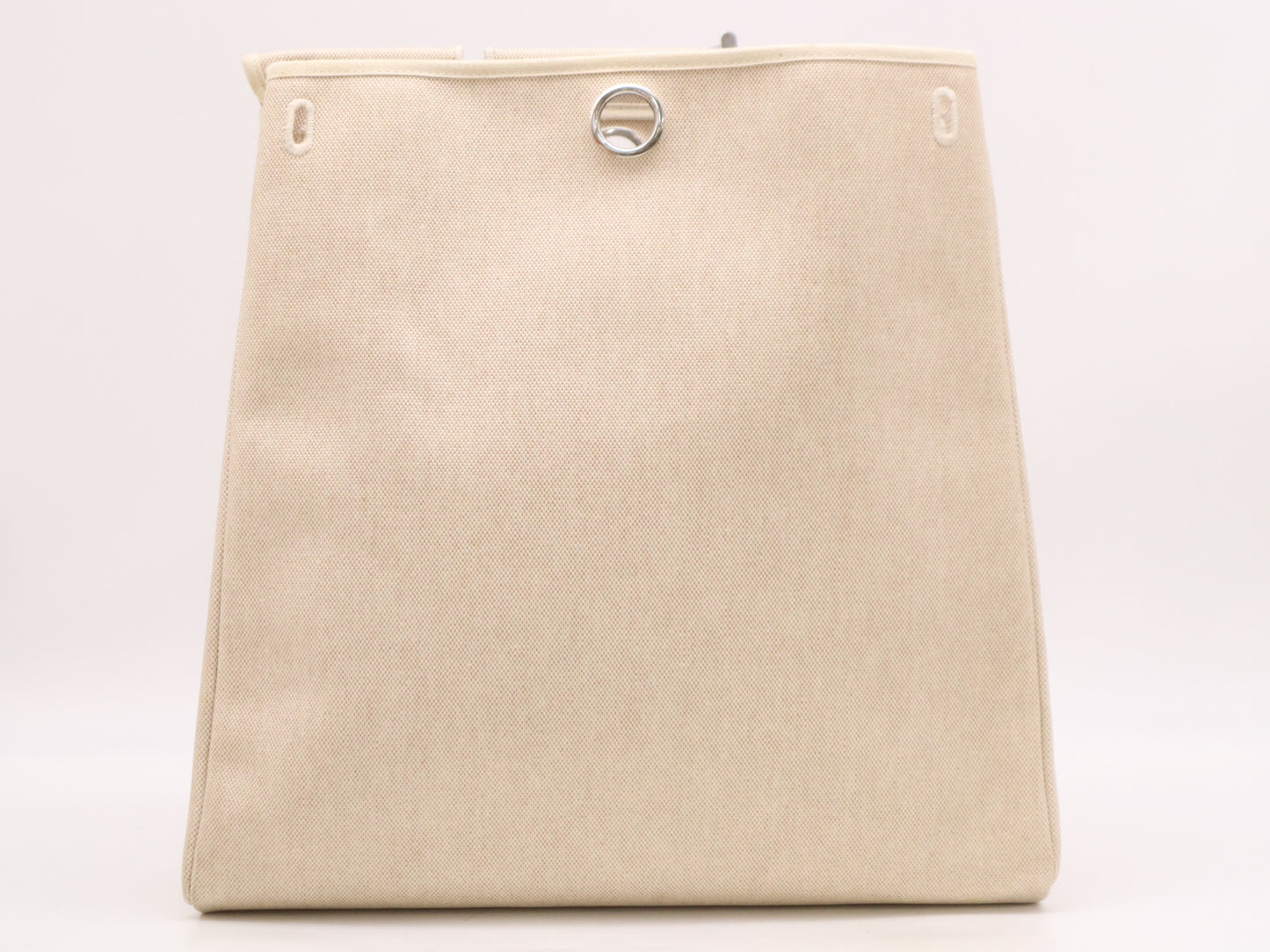 HERMES Leather and Canvas Airbag MM □C Stamp 1999 Brown Beige Shoulder Bag with Spare Bag