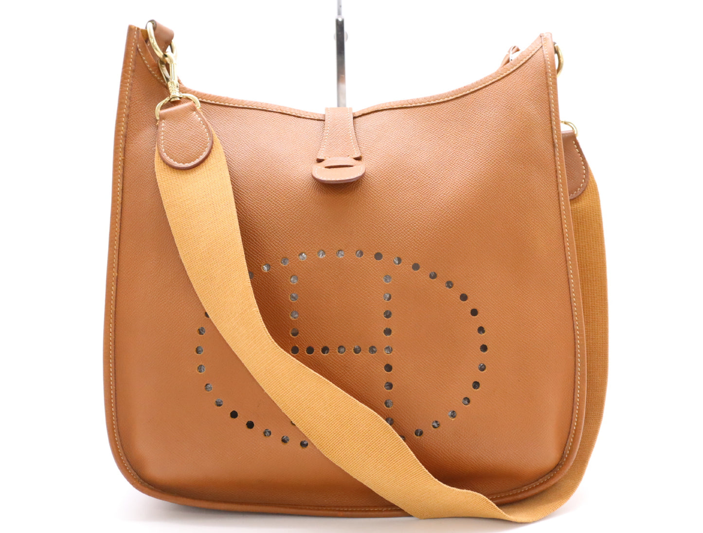 HERMES Epson XX engraved Evelyn GM gold shoulder bag