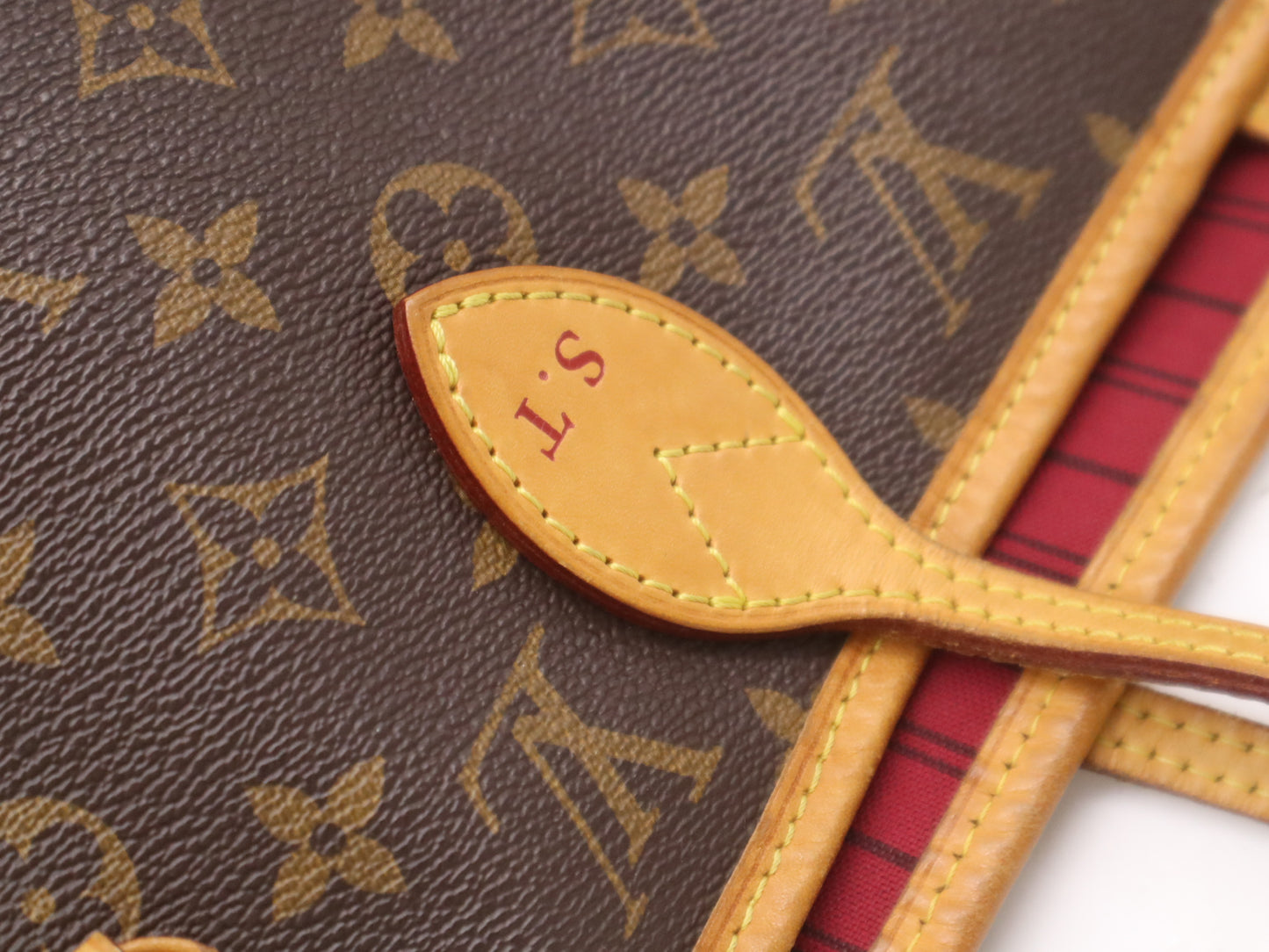 LOUIS VUITTON M40996 Monogram Neverfull MM Fuchsia Tote Bag with Pouch and Dust Bag
