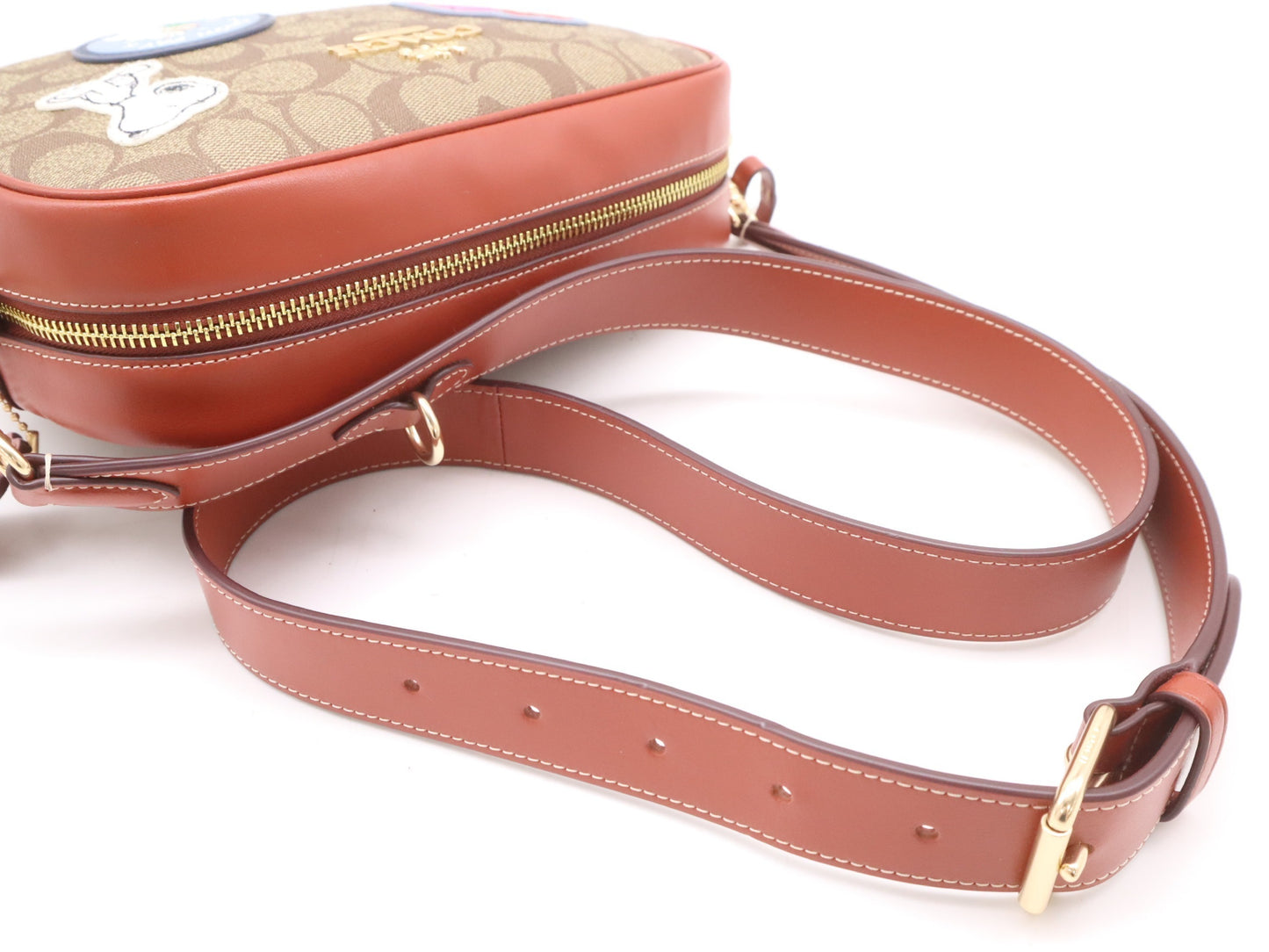 COACH H2273-CF304 Signature Shoulder Bag with Snoopy Collaboration Shoulder Strap and Dust Bag