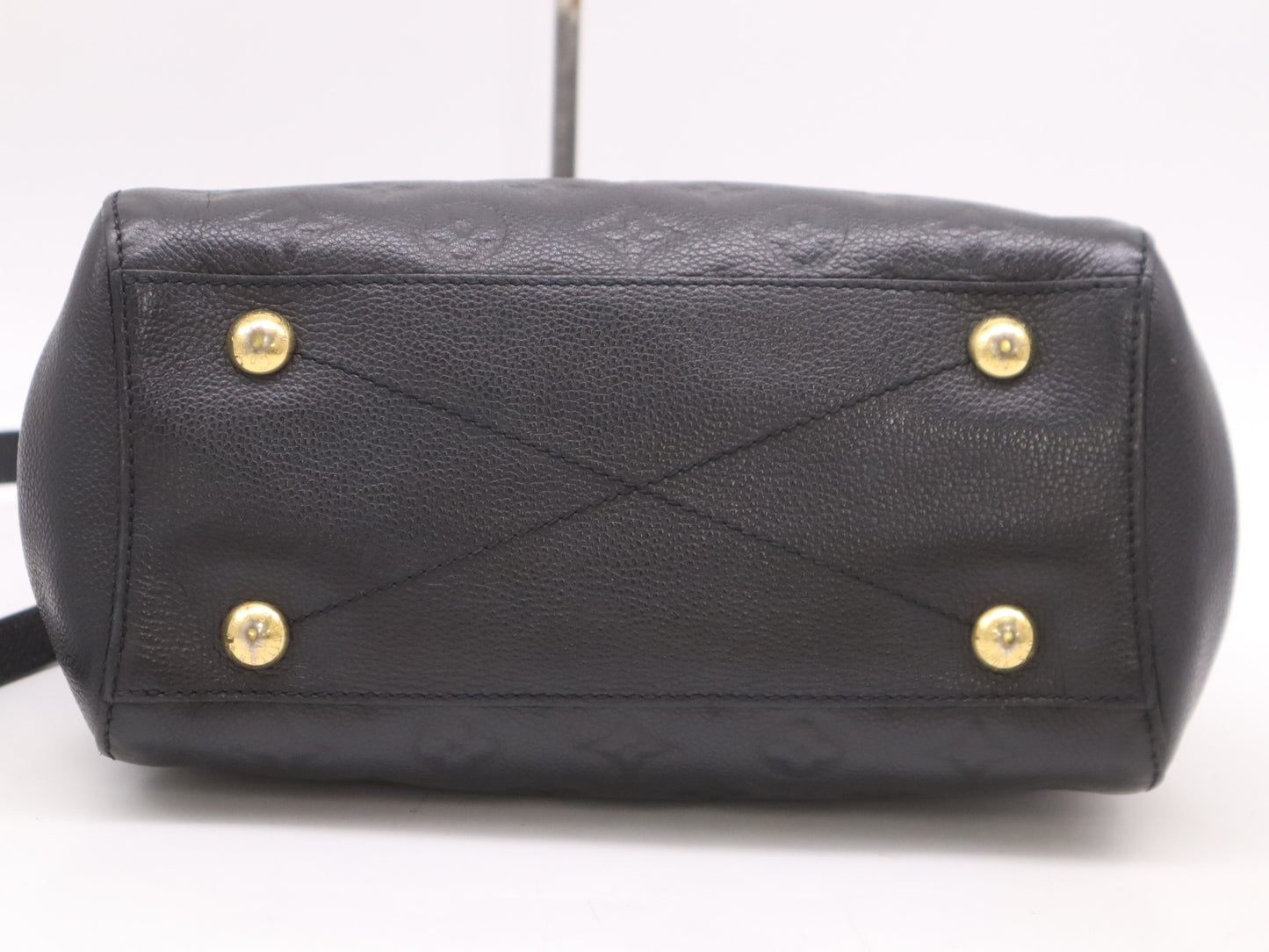LOUIS VUITTON M41053 Monogram Empreinte Montaigne BB Noir Handbag with RFID Response Verified, SP3187