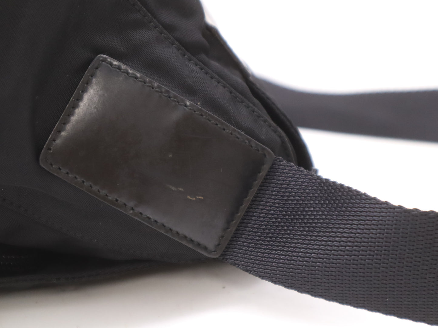 PRADA nylon shoulder bag with white tag