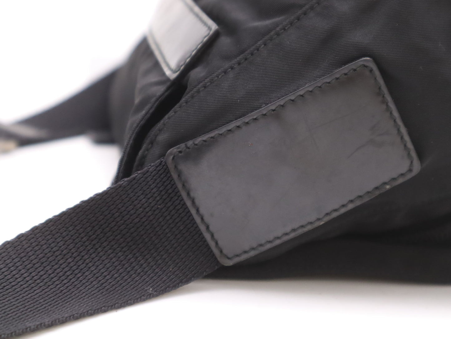 PRADA nylon shoulder bag with white tag
