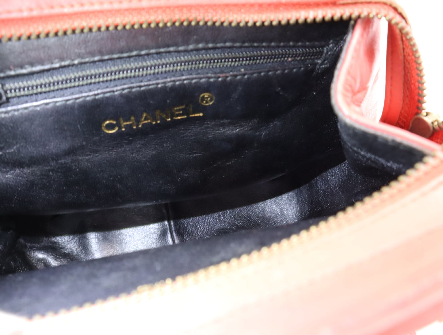 CHANEL Lambskin Matelasse Chain Shoulder Bag with Fringe, GD Hardware, Red Seal, 1728569 Shoulder Bag