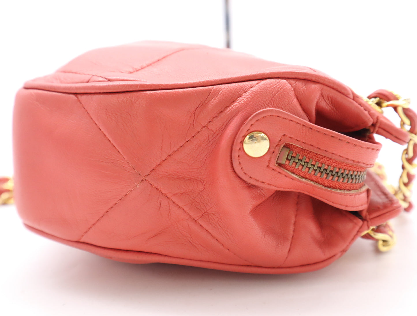 CHANEL Lambskin Matelasse Chain Shoulder Bag with Fringe, GD Hardware, Red Seal, 1728569 Shoulder Bag
