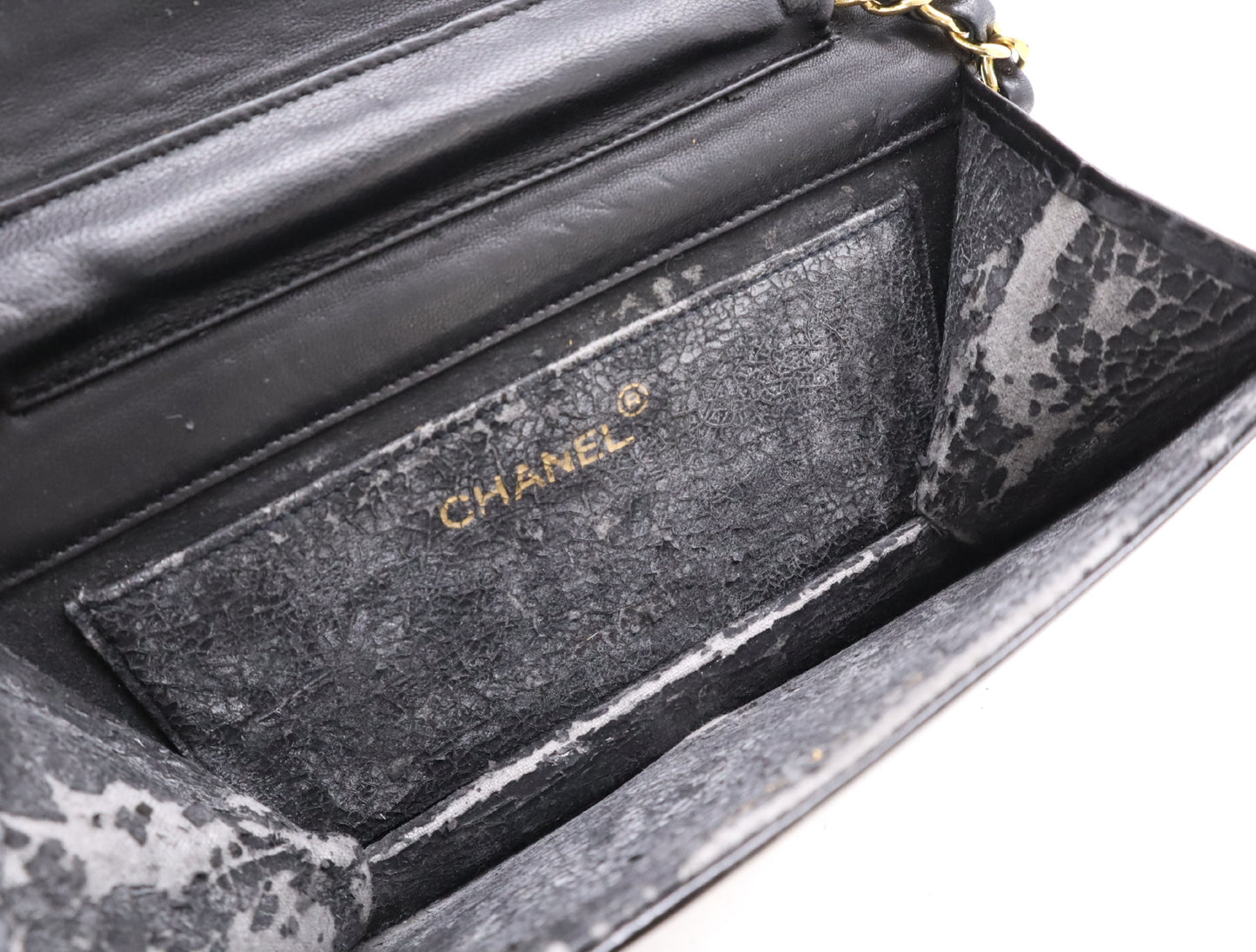 CHANEL Patent Leather Coco Mark Chain Shoulder Bag with GD Hardware, Black, Dust Bag Included
