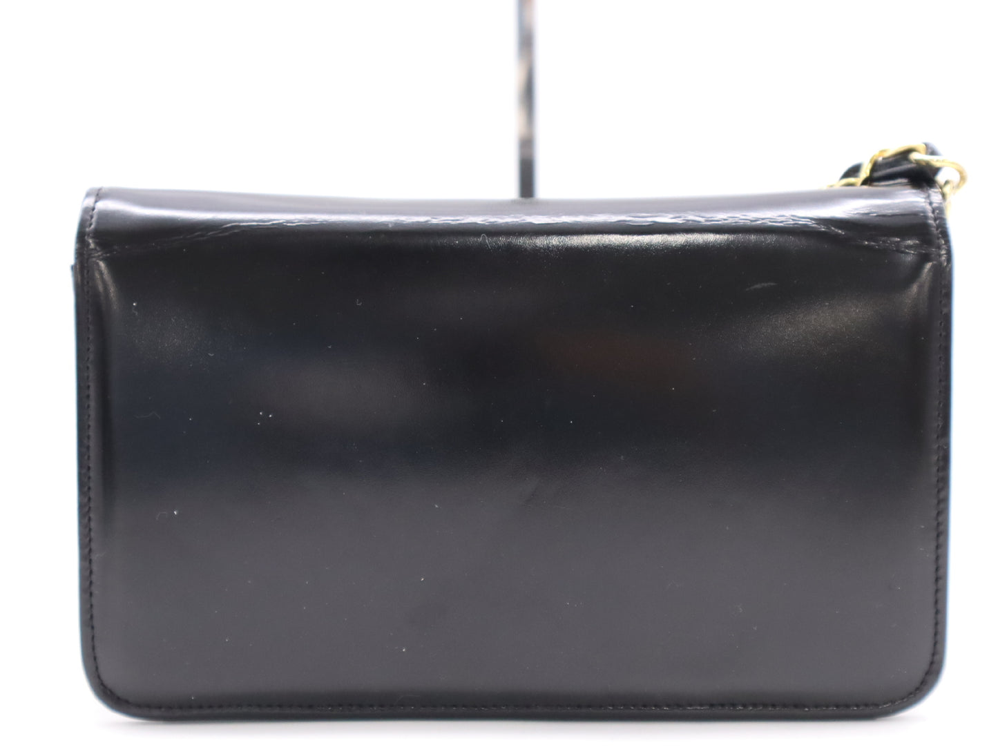 CHANEL Patent Leather Coco Mark Chain Shoulder Bag with GD Hardware, Black, Dust Bag Included